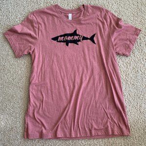 Mommy Shark Dark Pink T Shirt Size Large